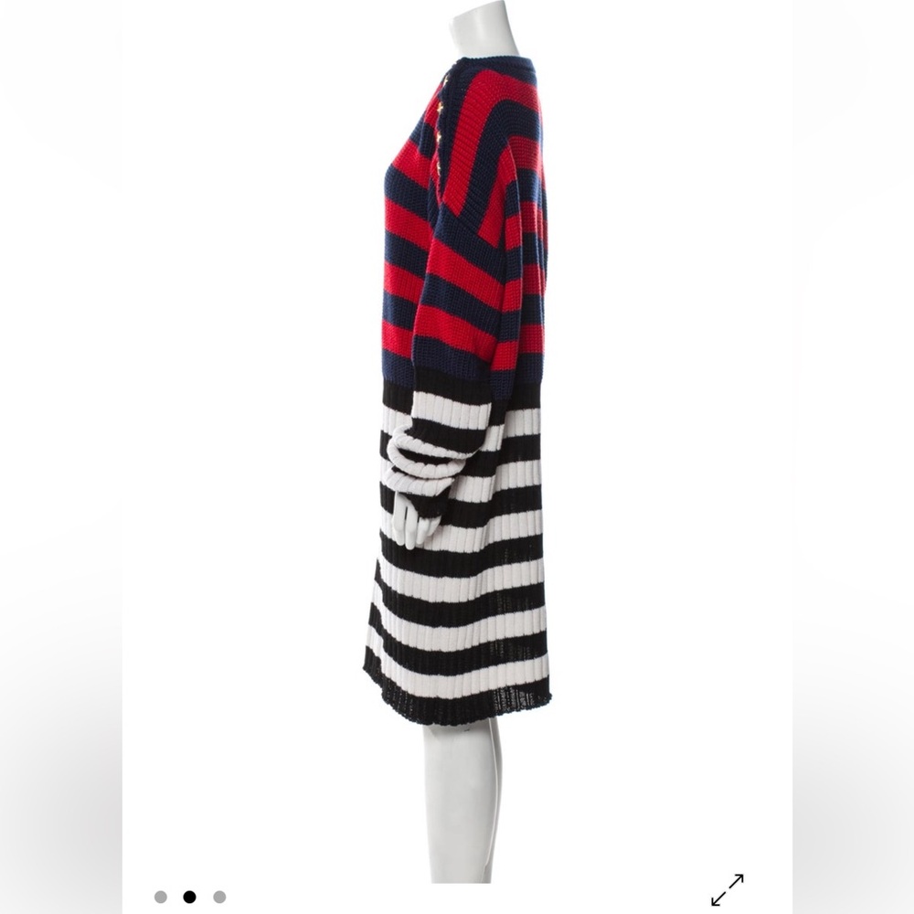 Balmain Striped shift Sweater Dress in Red, Navy & White. Size 4 - Picture 3 of 7